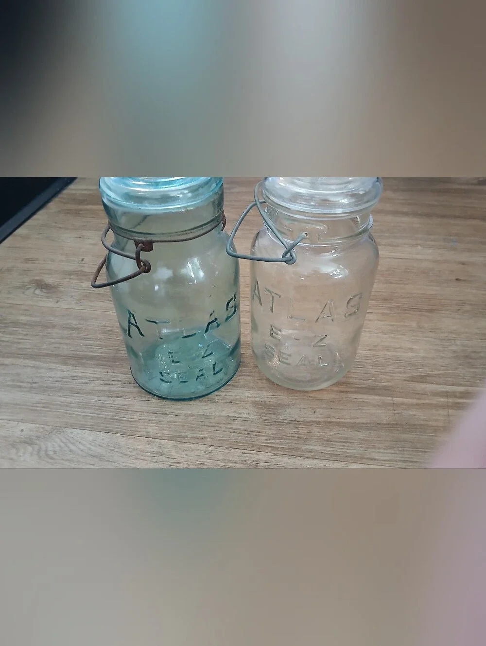 Atlas E-Z Seal Glass Canister Jars - Clear & Aqua